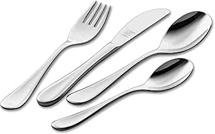 ZWILLING Filou, Kinderbesteck-Set, 4-teilig, Für Kinder ab 3 Jahren, 18/10 Edelstahl, Silber
