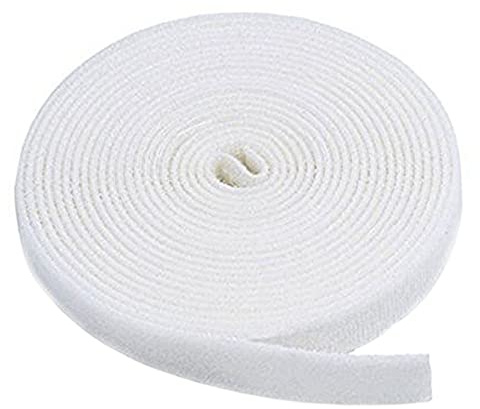 Hook and Loop Tape,3/4-Inch Reusable Cable Management Cable Tie Roll Magic Tape tie (25 Yards，White)