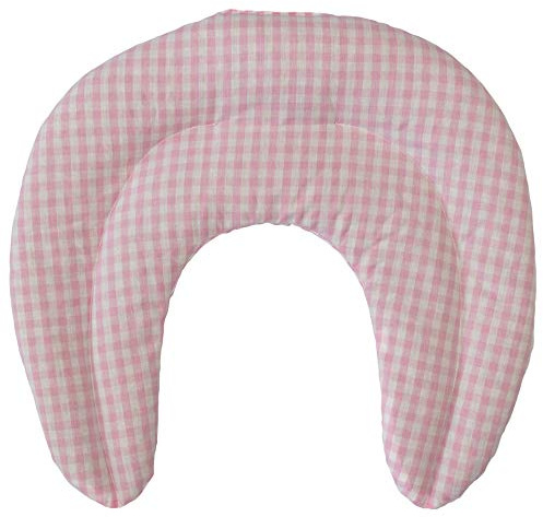 Coussin compartimenté tour de cou aux graines - Coton bio - rose et blanc - graines de colza - coussin thermique pour la nuque