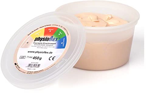 Sport-Tec Physioflex Therapie-Knetmasse sehr weich, beige, 450 g – Therapie-Knete für Ergotherapie, Handtraining, Feinmotorik & Rehabilitation – hypoallergen, latexfrei & rückstandsfrei