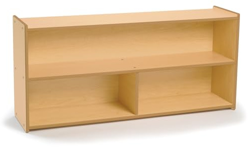 Angeles Value Line Toddler 2-Shelf Storage, 48L x 23H, Kids Storage Organizer, Kids Bookshelf for Classroom, Playroom, Nursery, Montessori School, Natural