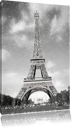 Pixxprint Eifelturm in Paris, Größe: 100x70cm, Leinwandbild, fertig gespannt, Wandbild, Dekoration, Kunstdruck, kein Poster