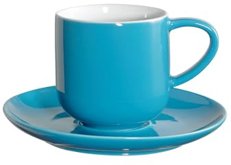 ASA 19000381 Coppa Espressotassen, 4 Einheiten, Keramik, 5,80 x 5,80 x 5,60 cm, türkis/weiß