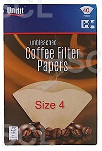 Unifit Unbleached Coffee Filter Papers, Size 4, Pack of 40