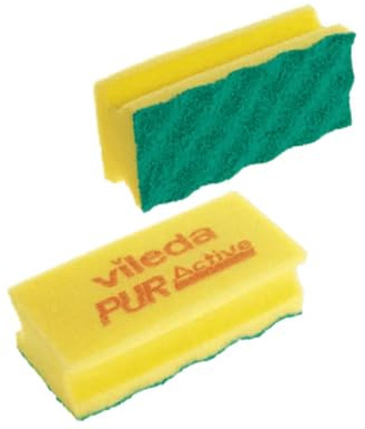 Vileda Pur Active - Esponjas de esponja (10 unidades), color amarillo
