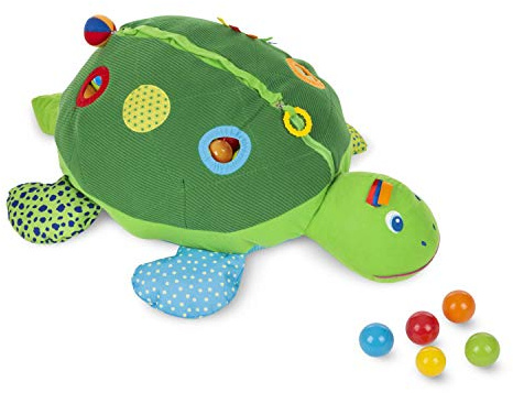 Melissa & Doug Kids Turtle Ball Pit with 60 Balls, Green