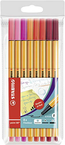 STABILO - Fineliner - point 88-8er Etui - Rottöne