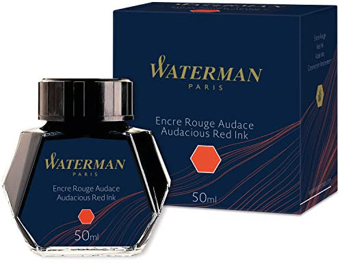 Waterman Füllertinte im Tintenfass | Audacious Red | Tintenflacon mit 50 ml