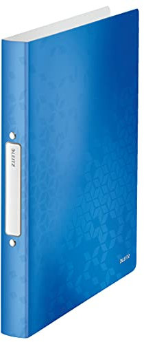 Leitz 42570036 Ringbuch wow, A4, PP, 2 Ringe, 25 mm, blau metallic