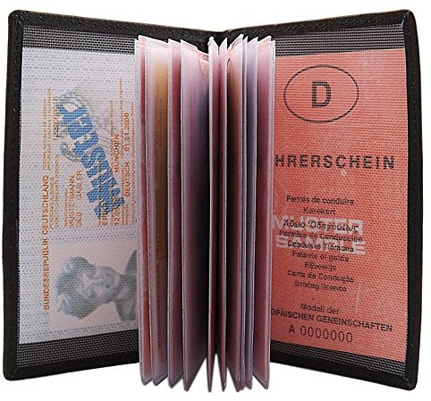 Echt Leder Ausweisetui mit 13 Fächern in Kalb- oder Büffelleder MJ-Design-Germany in verschiedenen Farben