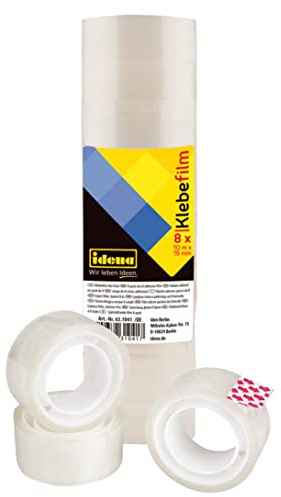 Idena 631041 - Klebefilm 8 Stück, 19 mm x 10 m, transparent