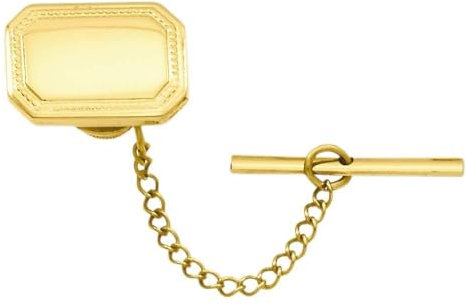 Vergoldete, solide gravierbare Krawattennadel (nur Vorderseite), poliert, rechteckig, Maße: 11 x 18 mm breit, Schmuck für Herren