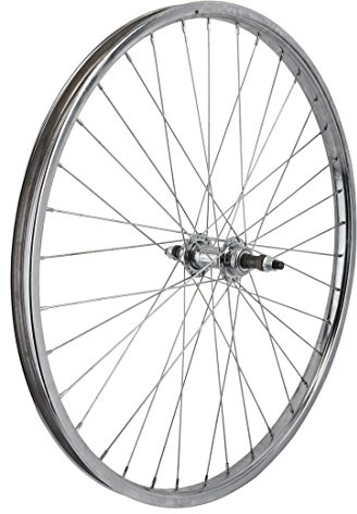 Wheel Master Rear Bicycle Wheel 26 x 1.75/2.125 36H, Steel Bolt On, Chrome with Chrome Spokes, Freewheel 5/6/7 SPD