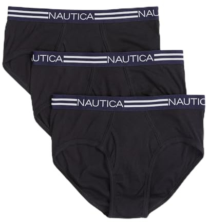 Nautica Men's Classic Cotton 3-Pack Fly Front Briefs