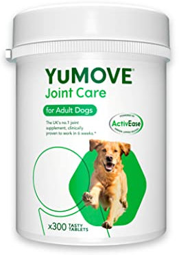 YuMOVE Joint Supplement for Dogs, Essential Dog Hip and Joint Aid, for Stiff Adult Dogs with Glucosamine, Chondroitin & Green Lipped Mussel, Aged 6 to 8 Years, 300 Tablets