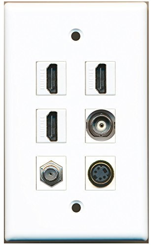 Riteav – 3 HDMI 1 cavo coassiale tv- F-Type 1 porta S-Video 1 porte BNC da parete piastra