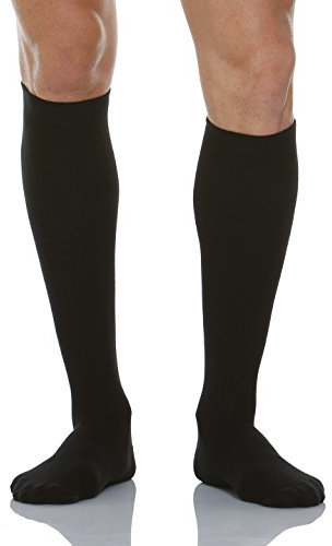 Relaxsan 830 (Schwarz 4-L) Kompressionsstrümpfe 18-22 mmHg unisex, kompressionskniestrümpfe mit Silberfaser