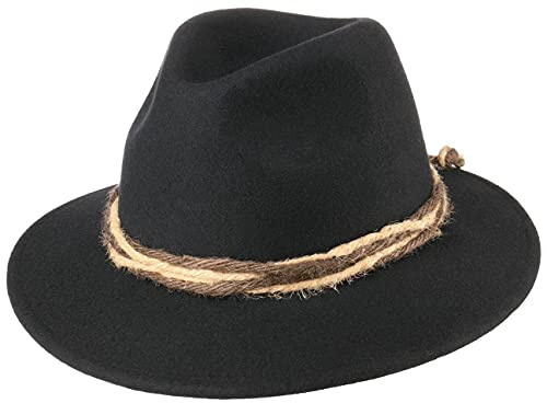 Tiroler Hut Bayernhut Trachtenhut (S (54-55 cm) - schwarz)