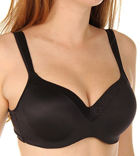 Playtex Damen Secrets Volldeckender Bügel, Balconette-t-Shirt Volle Figuren BH, Undurchsichtige, Schwarz (Real Black), 80D