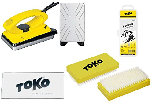 TOKO 4-teiliges Skiwax-Set mit Wax-Bügeleisen - für Alpin + Nordic + Board