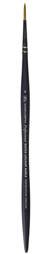 Winsor & Newton 5068003 Professional Sable Aquarell Pinsel aus Kolinski Marderhaar für ausgezeichnete Farbtragekapazität, Sprungkraft, Punktgenauigkeit - Rund Spitz Nr. 3 - 2,1 mm - kurzer Stiel
