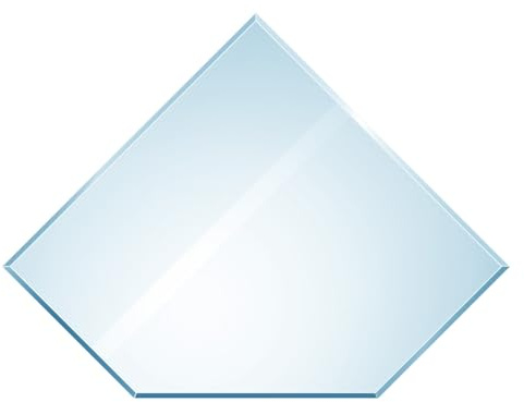 raik Kamin Glasplatte Diamant 125 x 125 cm ESG Sicherheitsglas transparent inkl. Facette Funkenschutz Bodenplatte für Kaminofen Holzofen Feuerstelle 1250 x 1250 mm