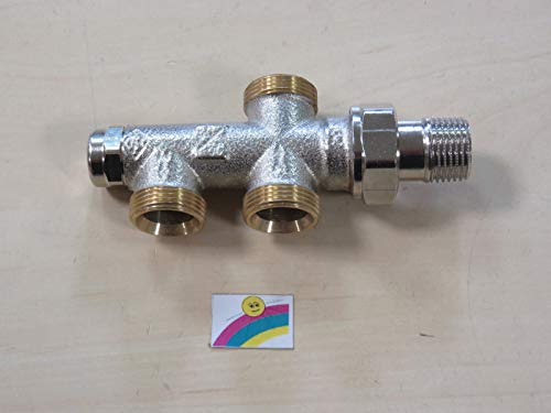 TA Heimeier Verteiler Duolux 1/2 RG von für 1-Rohran mit Absperrung, 3803-02.000
