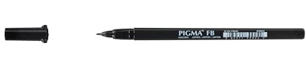 SAKURA Pigma Pinselstift, fein, Schwarz