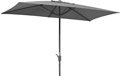 Schneider Sonnenschirm Tunis, anthrazit, 270 x 150 cm rechteckig, 742-15, Gestell Stahl, Bespannung Polyester, 5.8 kg