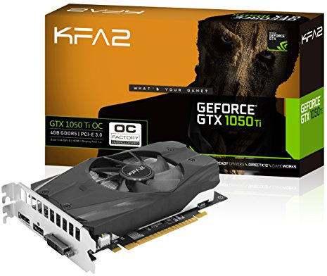 KFA2 50IQH8DSN8OK GeForce GTX 1050 Ti OC PCI-E Gaming-Grafikkarte, 4GB GDDR5, schwarz