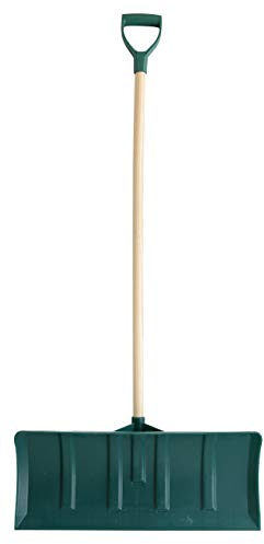 Leborgne, Poussoir à Neige et à Grains, Matière Polymère, Poignée En D, Manche Bois 130 Cm, Largeur: 65 Cm, Largeur de travail de 65 cm, Fabriqué en France