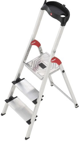 Escabeau sécurisé Pliable en Aluminium 3 marches Extra Larges Hailo ProfiStep XXL