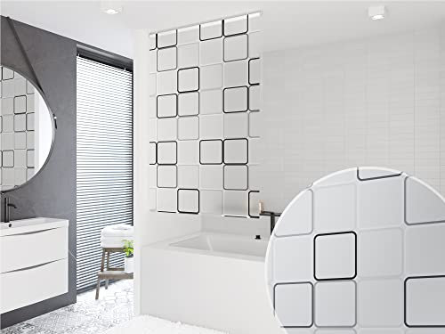 BASIC DUSCHROLLO 120x240 CM MODELL QUADRO DUSCHVORHANG GRAU WEISS SCHWARZ! SHOWER ROLLO CURTAIN GREY!