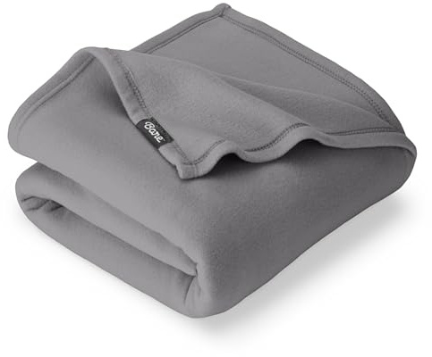 Bare Home Polar Fleece Blanket - Throw - Grey - Warm & Cozy - Premium Fleece for Bed, Sofa, Camping, Travel and Cold Nights - Lightweight Blanket (Throw, Grey)