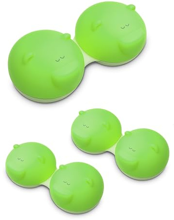 SPORTS WORLD VISION 3PCS Bear Range Contact Lens Cases, Cute Animal Lens Holder Case, Lightweight, Portable and Distinctive Design, Fun Contact Lens Travel case, Storage/Soaking Lens Solution Box