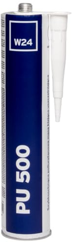 W24 PU 500 Karosseriekleber & Karosseriedichtmasse | PU Kleber für Metall, Glas und viele Materialien | Elastischer Polyurethan Kleb- und Dichtstoff | Weiß| 310 ml