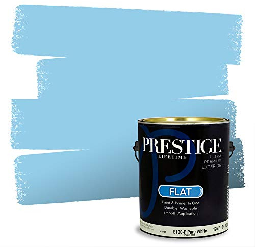PRESTIGE Exterior Paint and Primer in One, Blue Sky, Flat, 1 Gallon