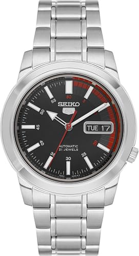 Seiko 5 Herren-Armbanduhr aus Edelstahl, Schwarz - Snkk31, Mechanische, automatische Armbanduhr