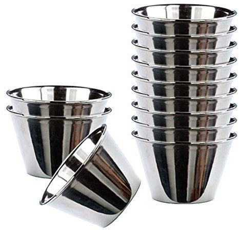 Space Home – Mini Moldes para Pudín – Flaneros - Acero Inoxidable – Juego de 12 – Diámetro 8 cm