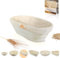 AMAZY Banneton à Pain - Moule pour Faire son Pain et son Levain - Panier à Pain en Rotin Naturel avec Tissu en Lin & Livre de Recettes - pour Faire Du Pain Traditionnel, Banneton Oval (28 cm)