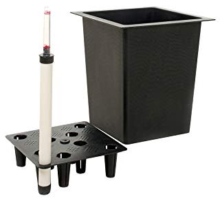 VIVANNO Bac à Fleurs en Plastique avec kit d'arrosage - 39x39x32 cm - Noir