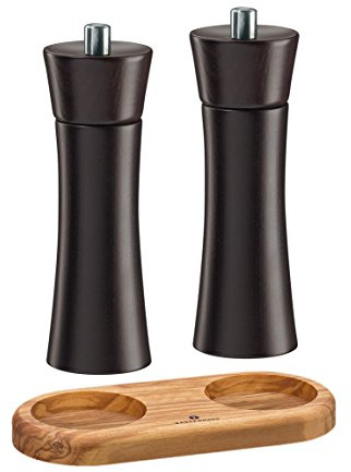 Zassenhaus Set saltkvarn och pepparkvarn Frankfurt wenge & underlägg (18 cm)