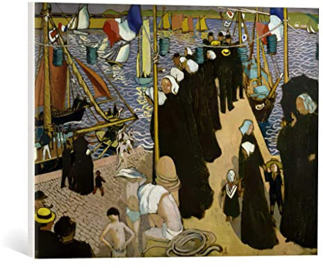 kunst für alle Leinwandbild: Maurice Denis Regatta in Perros-Guirec - hochwertiger Druck, Leinwand auf Keilrahmen, Bild fertig zum Aufhängen, 55x40 cm