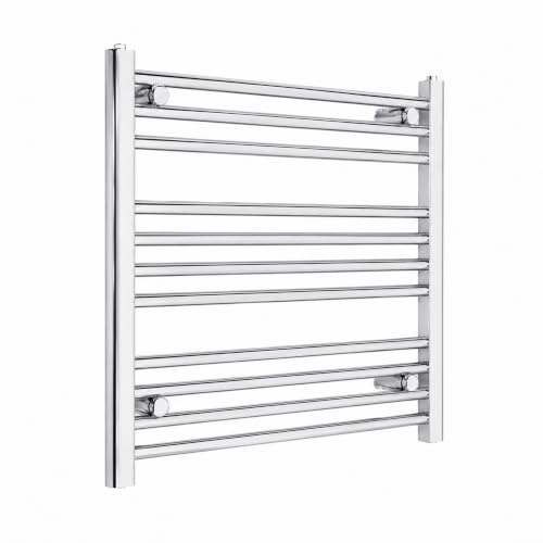Companyblue Chrome Heated Towel Rail Radiator | Flat Ladder Bathroom Radiator | 600x700mm