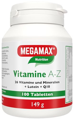MEGAMAX hochdosierte Vitamine und Mineralstoffe | wertvolle Vitamine A-Z, Vitamine A, B, C, D, E, Biotin, Zink, Selen | Ergänzung bei GLP-1-freundlicher Diät – Energie, Immunsystem & Zellschutz