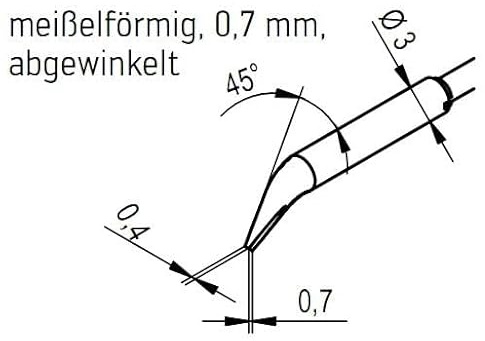 Ersa Entlötspitzenpaar für Lötstationen i-Con Vario 2 und 4 mit Entlötpinzette Chip Tool Vario meißelförmig 0,7 mm, 0462MDLF007