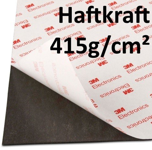 NEODYM Power-Magnetfolie 300 x 300 x 1,5 mm Rückseite selbstklebend mit 3M Kleber, stark magnetisch + zuschneidbar, 4X stärker als normales Magnetband