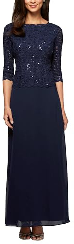 Alex Evenings Damen Kleid mit 3/4-Ärmeln, Stretch-Spitze, Mieder, einteiliges Kleid