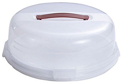 Curver Boîte à Gâteau Ronde avec Plateau Cupcakes - pour Stocker et Transporter Tartes, Gâteau, Cupcakes, Muffins -Poignée en Caoutchouc Souple - Fermeture Hermétique - 30,6 x 30,6 x 8,4 cm - Blanc