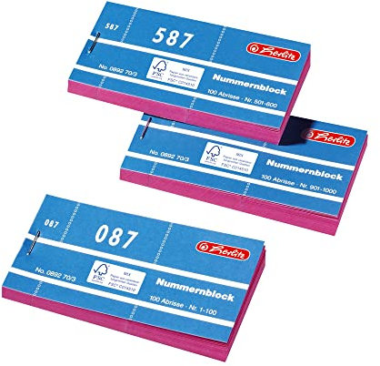 Herlitz Nummernblöcke 1-1000 Nummer 1-1000 10x100 Abrisse (10x100 Abrisse, sortiert)